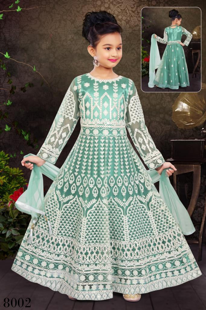 Party Wear Embroidery Kids Vamika Gown Anant Tex Exports Private Limited