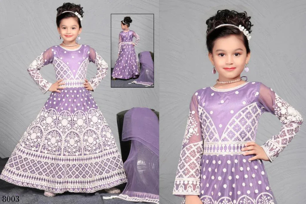 Party Wear Embroidery Kids Vamika Gown Anant Tex Exports Private Limited