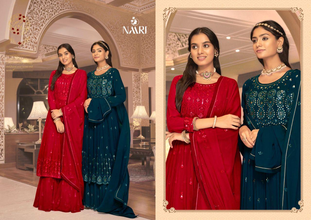 Naari Senorita Pure Gorgette top with heavy embrodery full stich skirt Anant Tex Exports Private Limited