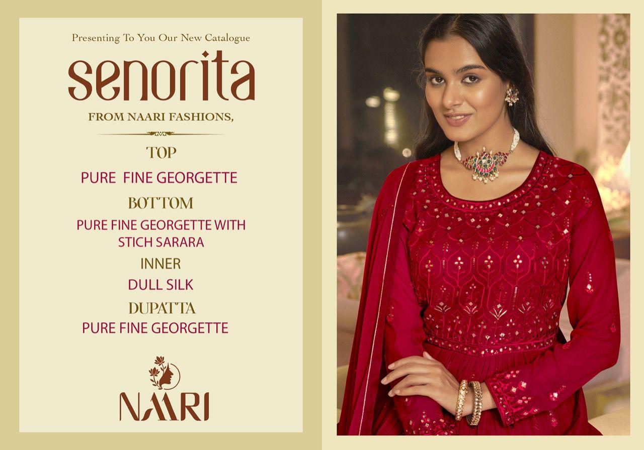 Naari Senorita Pure Gorgette top with heavy embrodery full stich skirt Anant Tex Exports Private Limited