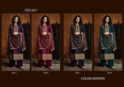 Gramo Color Edition Designer Heavy Fox Georgette Salwar Suits Collection Anant Tex Exports Private Limited