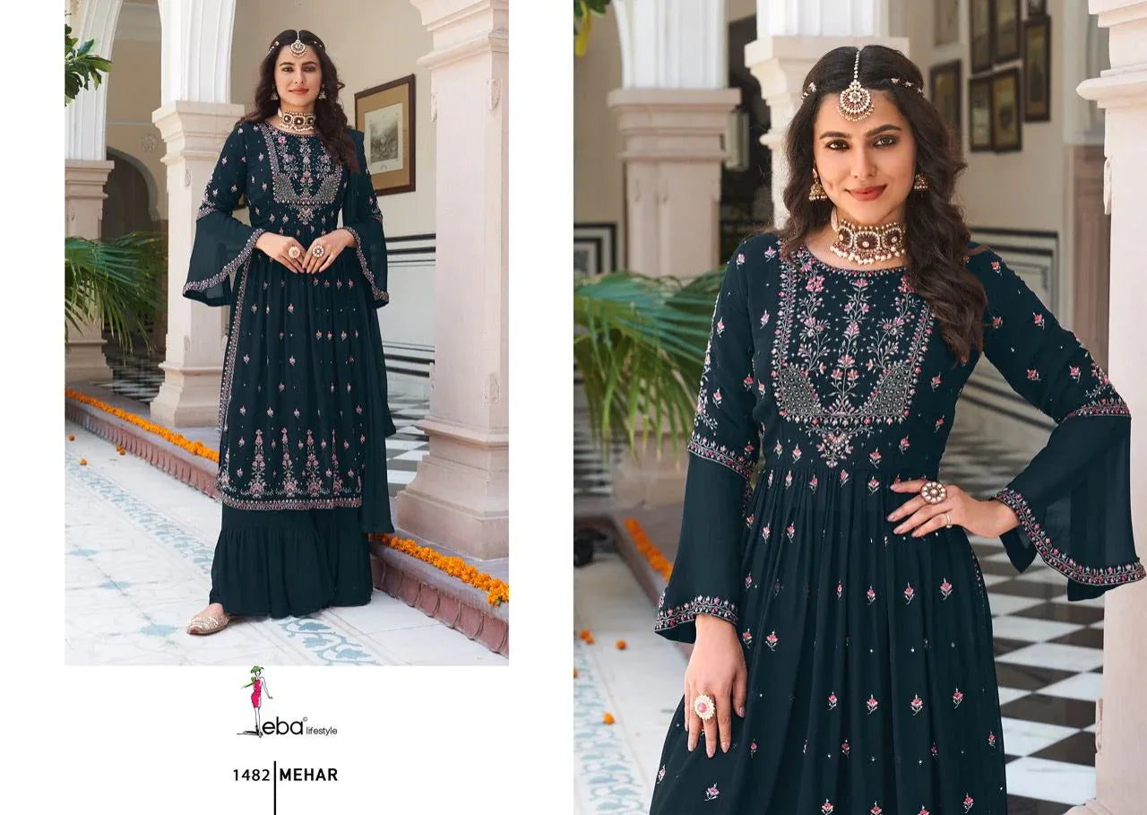 Eba Mehar Vol 1 Designer Faux Georgette Suit Anant Tex Exports Private Limited