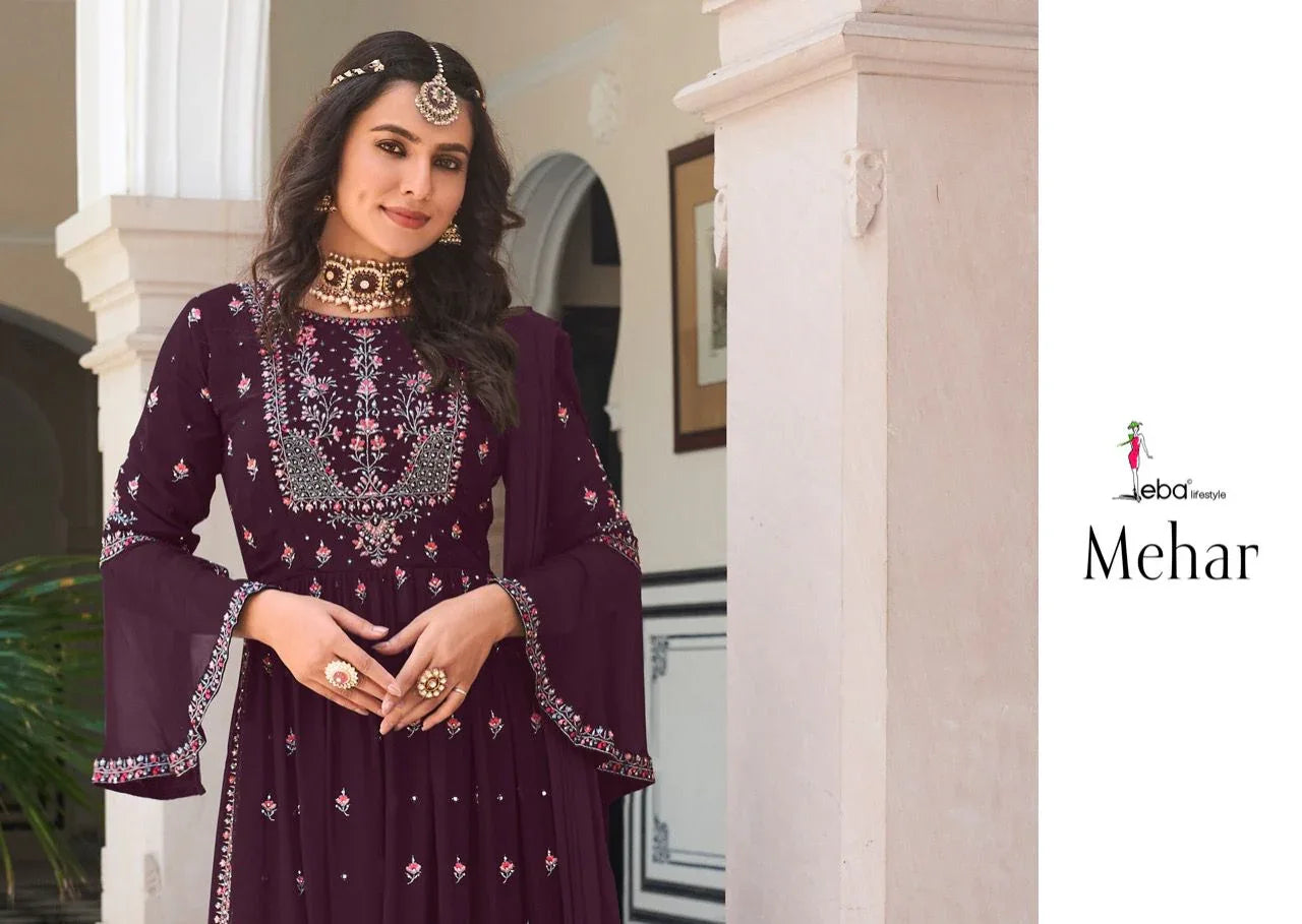 Eba Mehar Vol 1 Designer Faux Georgette Suit Anant Tex Exports Private Limited