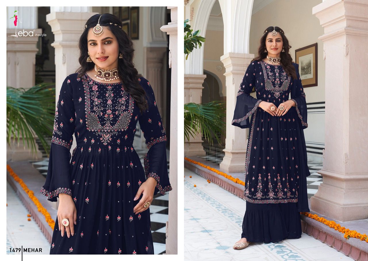 Eba Mehar Vol 1 Designer Faux Georgette Suit Anant Tex Exports Private Limited