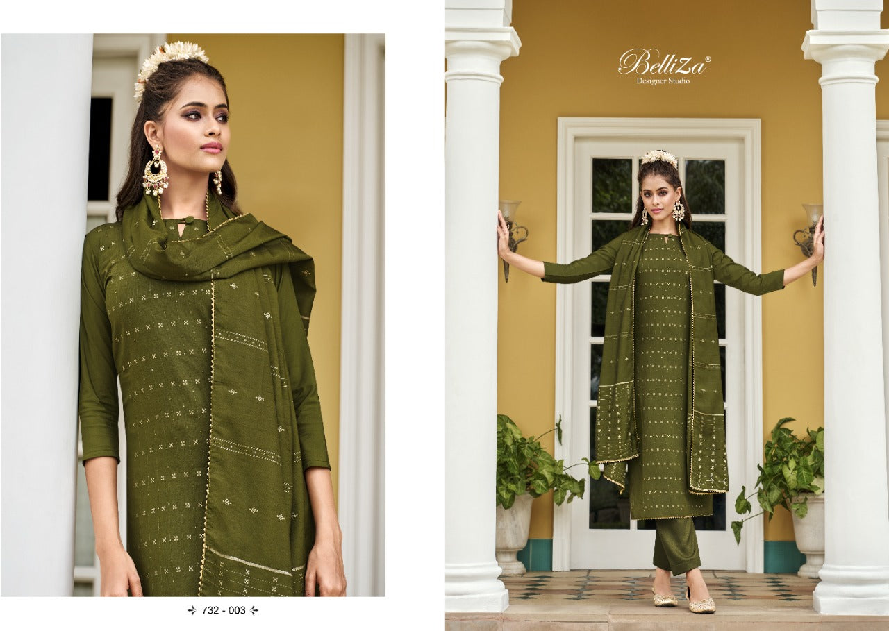 Belliza Designer Suits Naaz Crepe With Embroidery Work Crepe Suits Who
