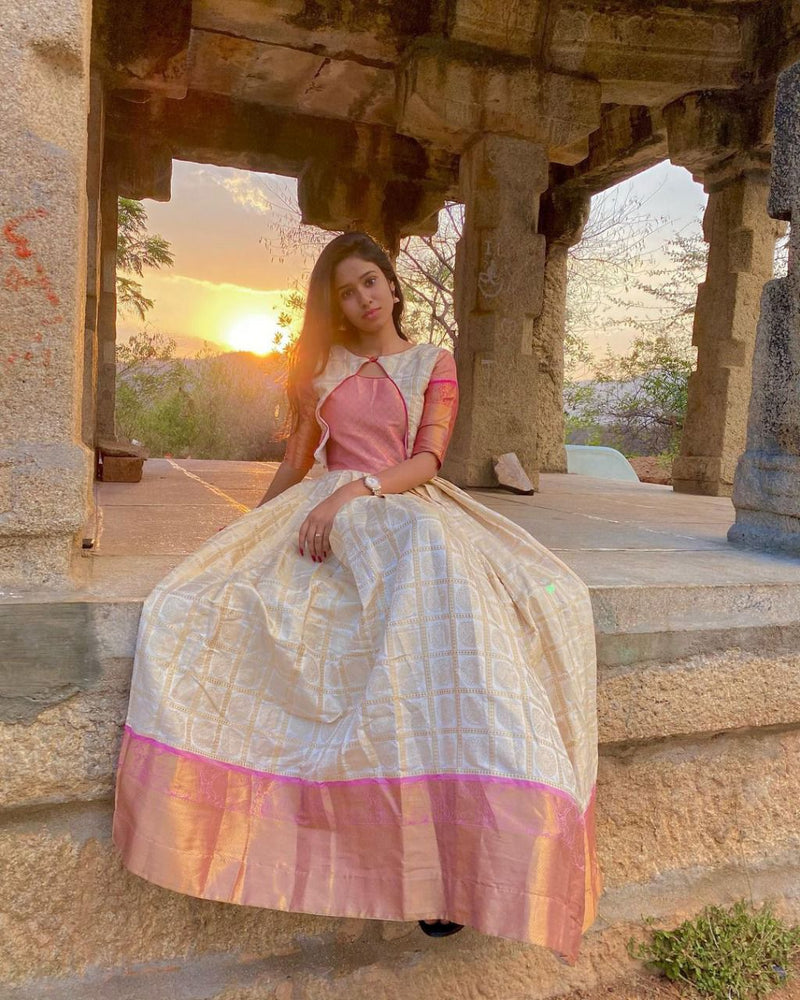 Party Wear Designer Banarasi Silk Kurti Gwon Anant Tex Exports Private Limited