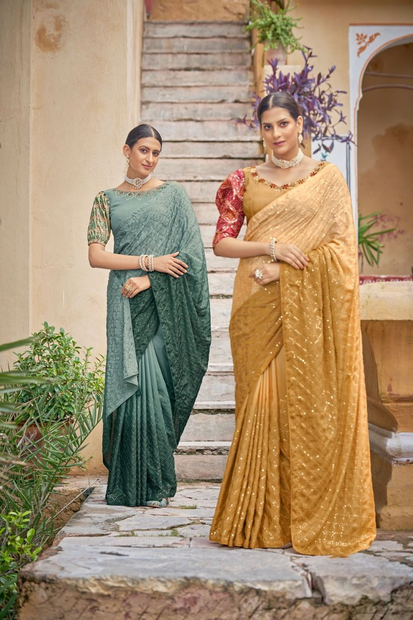COCKTAIL VOL. 3 EMBROIDERED SAREE Anant Tex Exports Private Limited