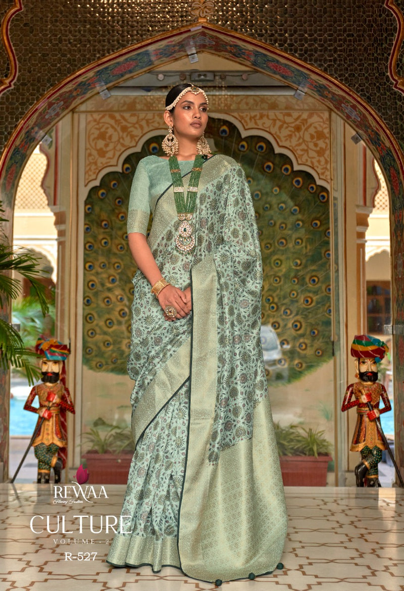 Rewa Culture Pure Silk with Floral Cultural Print Saree Anant Tex Exports Private Limited