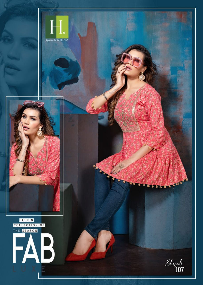 Shefali Short Top with Silai Pattern Anant Tex Exports Private Limited