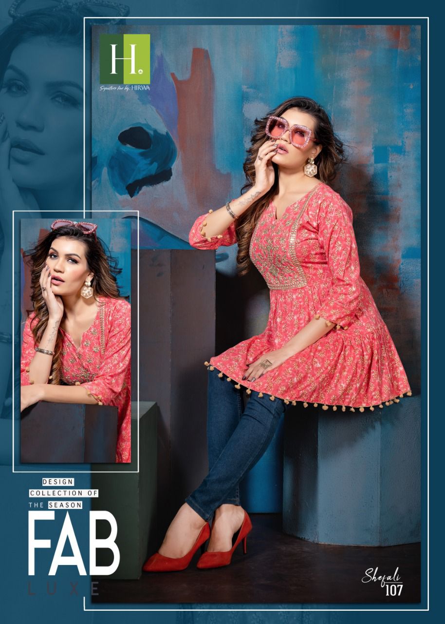 Shefali Short Top with Silai Pattern Anant Tex Exports Private Limited