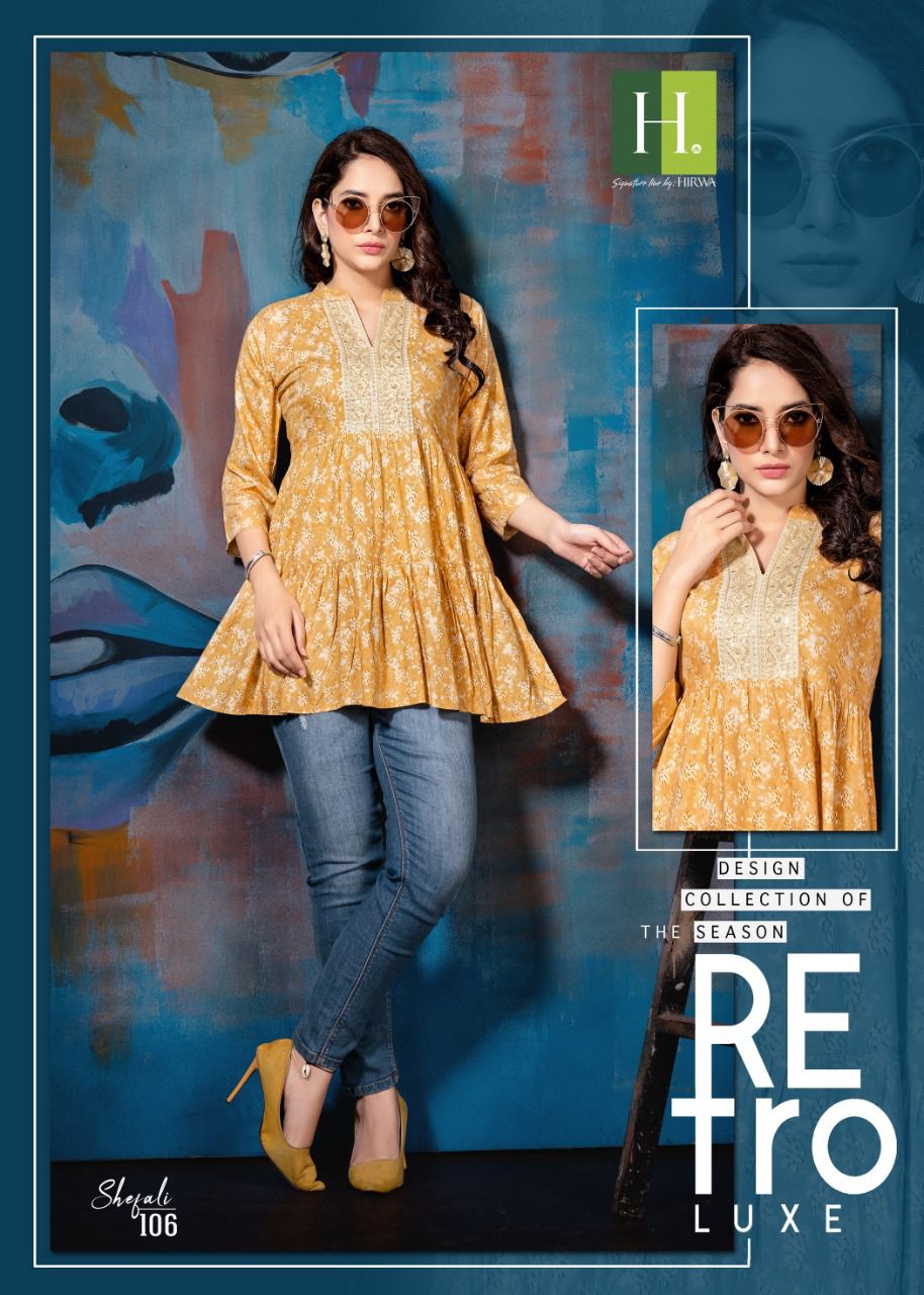 Shefali Short Top with Silai Pattern Anant Tex Exports Private Limited