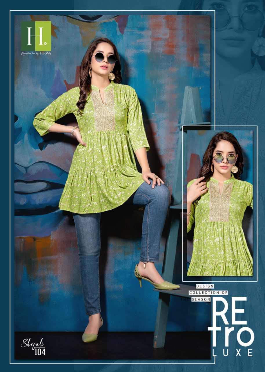 Shefali Short Top with Silai Pattern Anant Tex Exports Private Limited