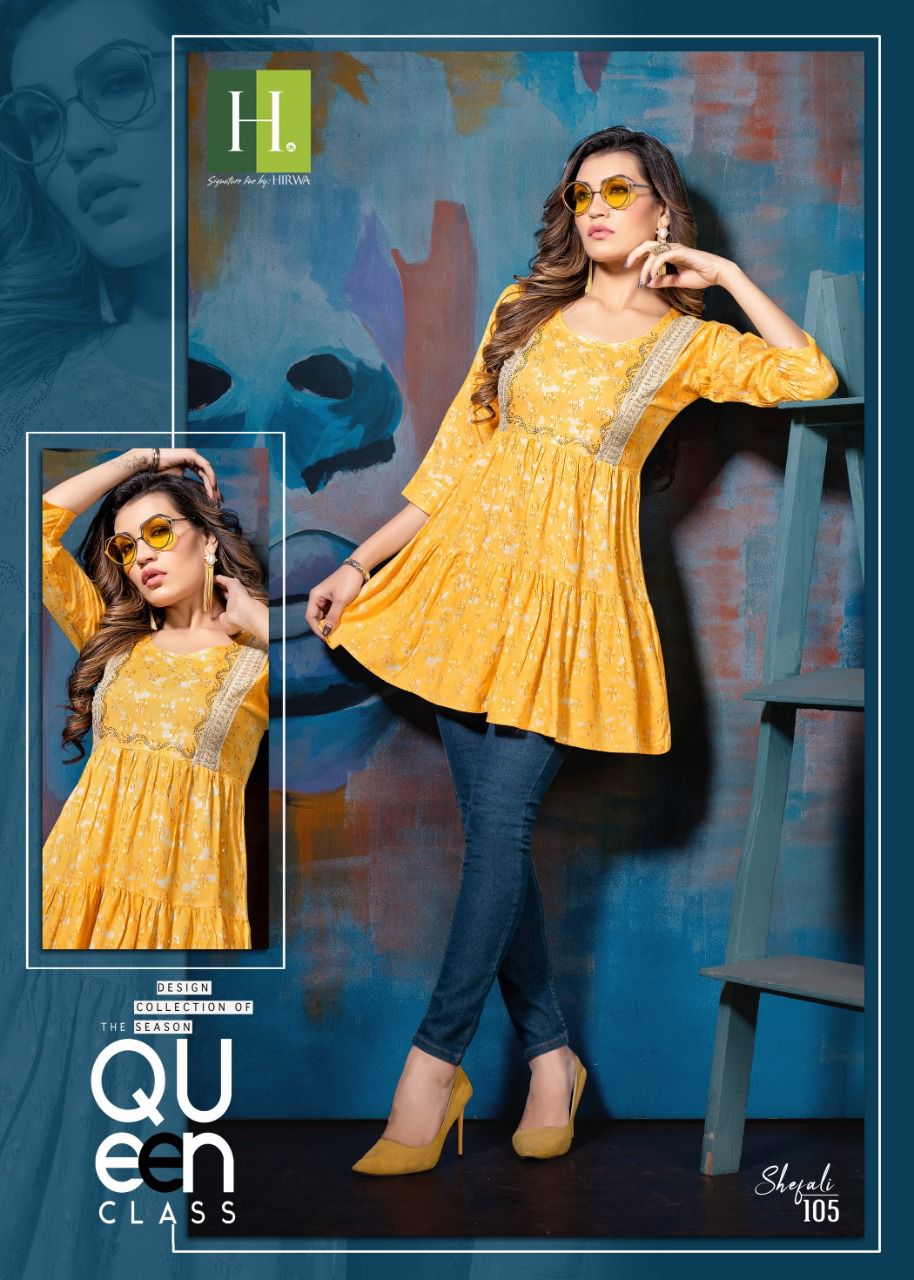 Shefali Short Top with Silai Pattern Anant Tex Exports Private Limited