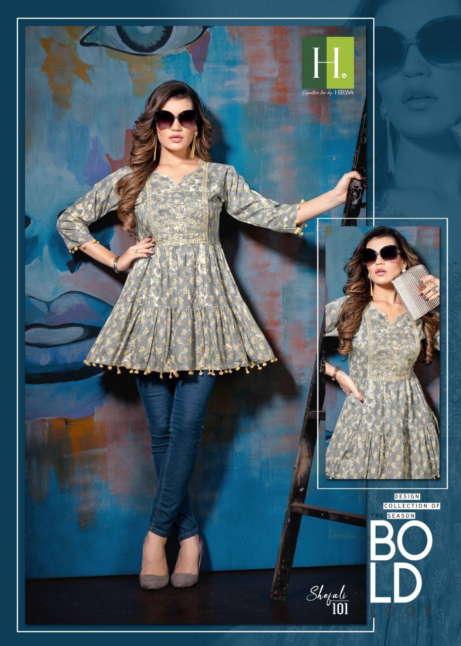 Shefali Short Top with Silai Pattern Anant Tex Exports Private Limited