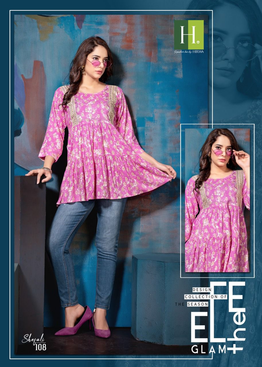 Shefali Short Top with Silai Pattern Anant Tex Exports Private Limited