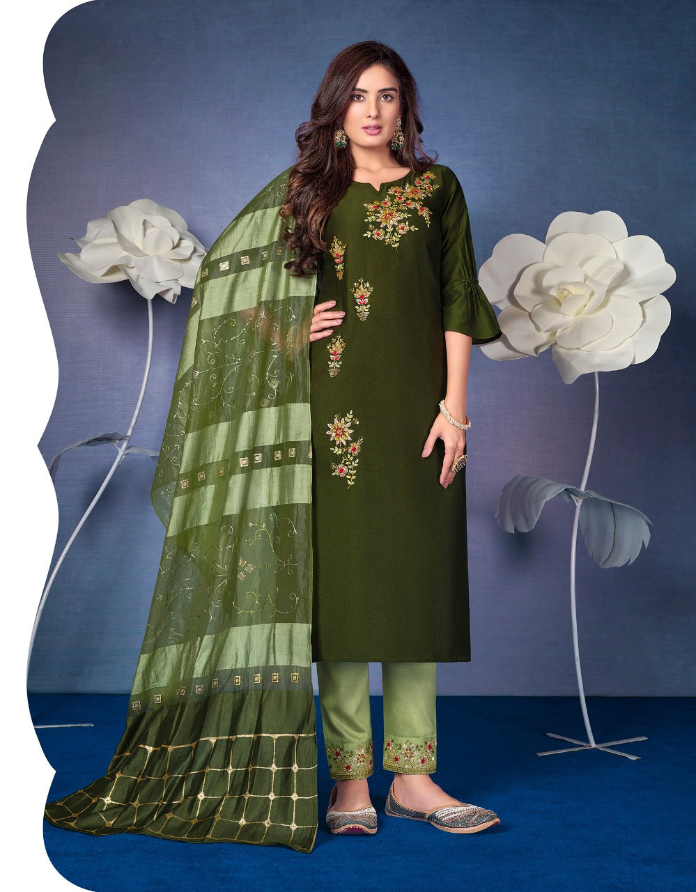 LILY AND LALI MAGNUM VOL 2 BEMBERG KURTI WITH BOTTOM AND DUPATTA Anant Tex Exports Private Limited