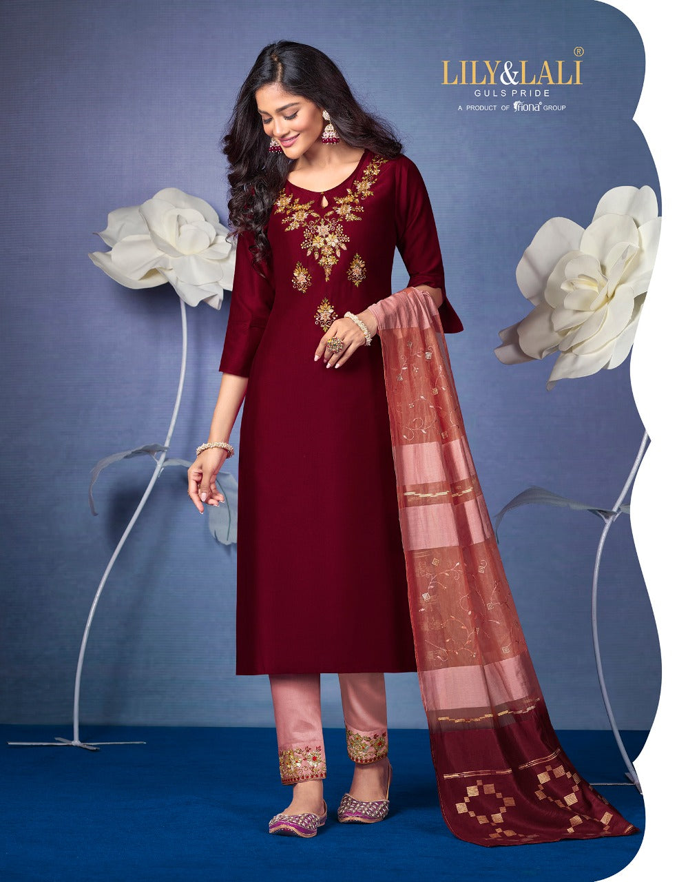 LILY AND LALI MAGNUM VOL 2 BEMBERG KURTI WITH BOTTOM AND DUPATTA Anant Tex Exports Private Limited
