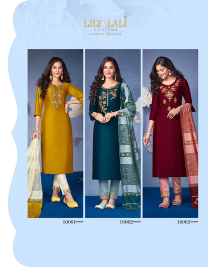 LILY AND LALI MAGNUM VOL 2 BEMBERG KURTI WITH BOTTOM AND DUPATTA Anant Tex Exports Private Limited