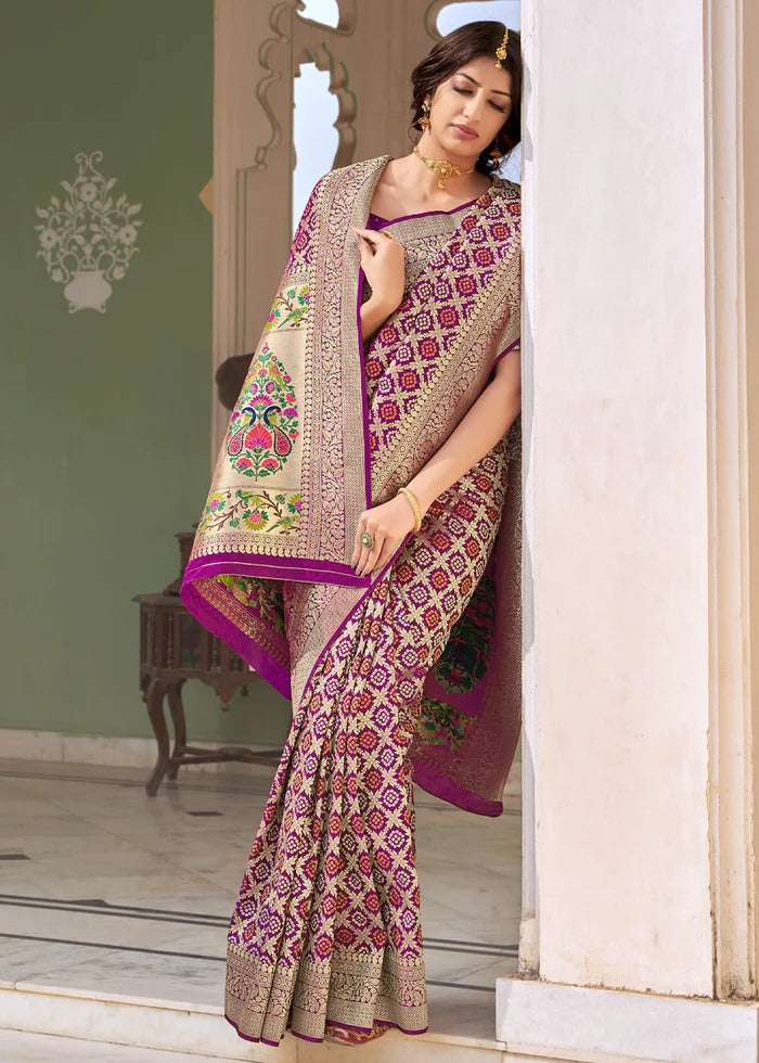 Bandhani With Paithani Pallu Pure Silk Handloom Saree Anant Tex Exports Private Limited