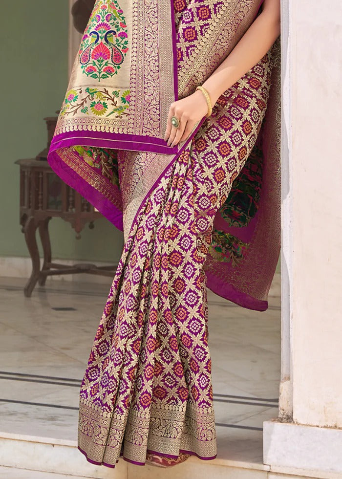 Bandhani With Paithani Pallu Pure Silk Handloom Saree Anant Tex Exports Private Limited
