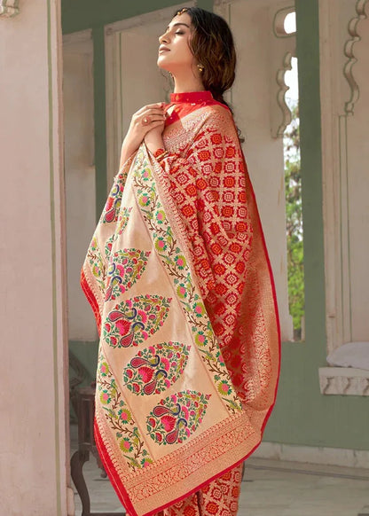 Bandhani With Paithani Pallu Pure Silk Handloom Saree Anant Tex Exports Private Limited