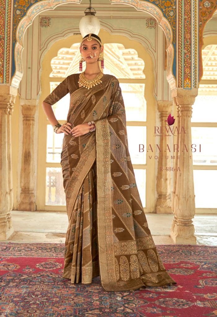 REWAA BANARASI VOL-01 SMOOTH SILK WITH FOIL PRINT SAREE Anant Tex Exports Private Limited