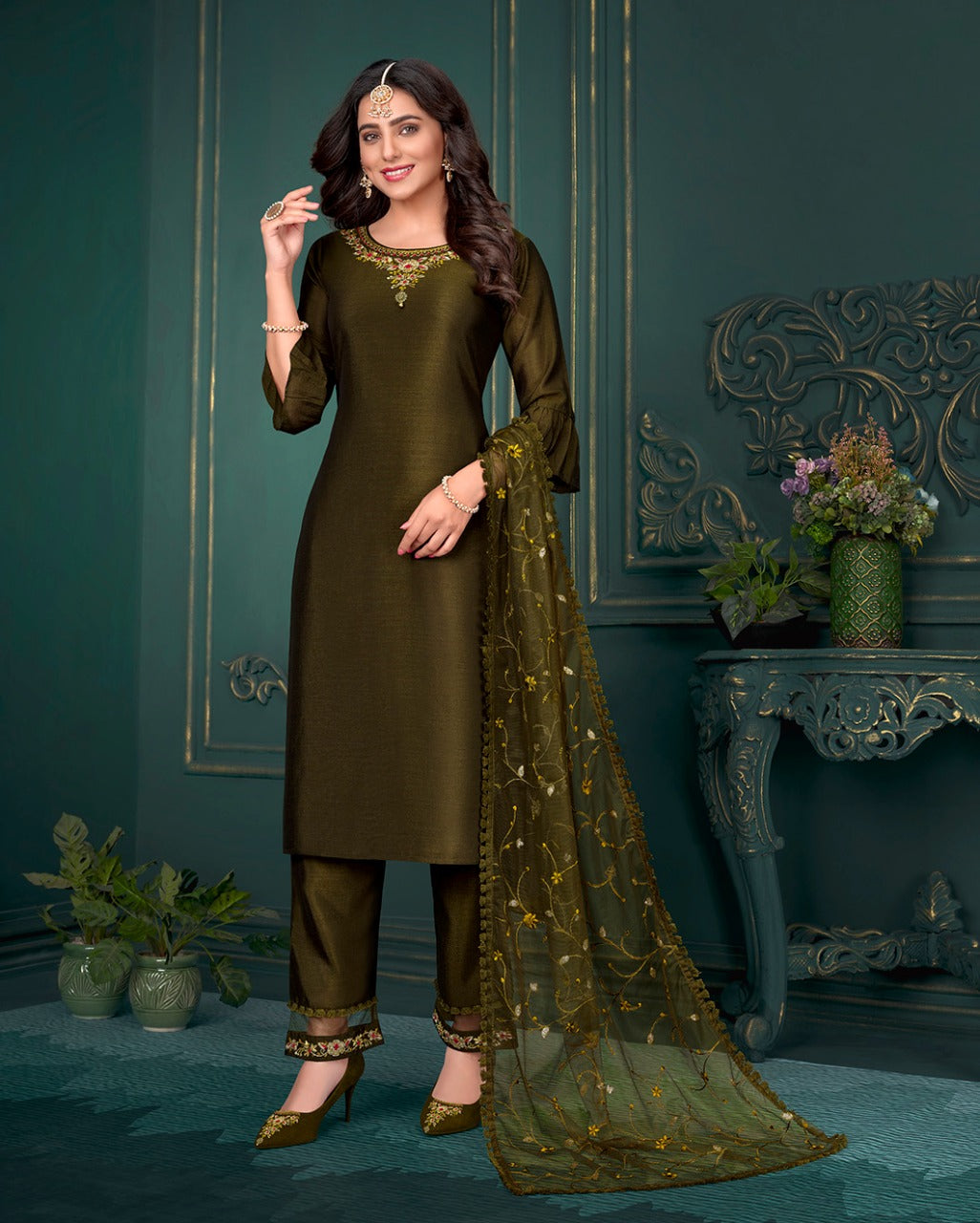 Lily And Lali Maria 9 Heavy Handwork Kurti With Bottom Dupatta Anant Tex Exports Private Limited