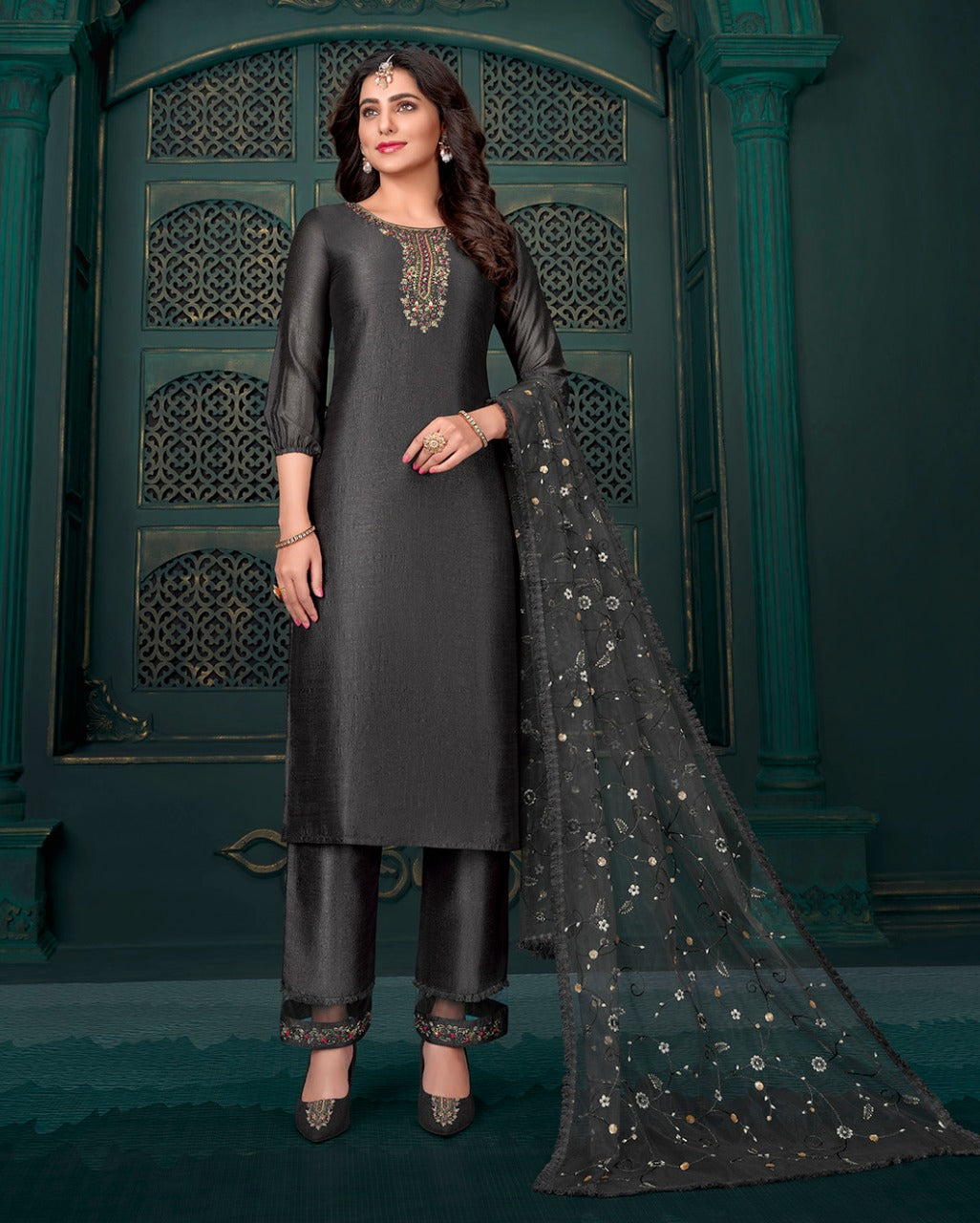 Lily And Lali Maria 9 Heavy Handwork Kurti With Bottom Dupatta Anant Tex Exports Private Limited