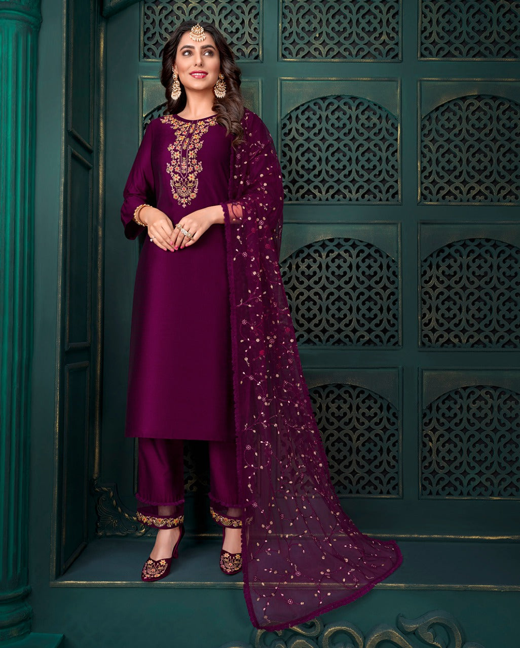 Lily And Lali Maria 9 Heavy Handwork Kurti With Bottom Dupatta Anant Tex Exports Private Limited