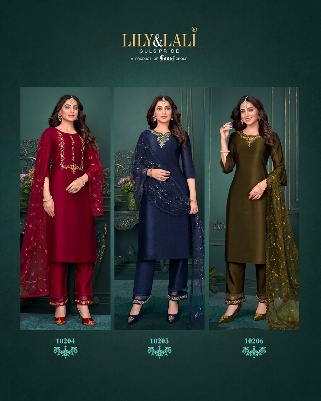 Lily And Lali Maria 9 Heavy Handwork Kurti With Bottom Dupatta Anant Tex Exports Private Limited