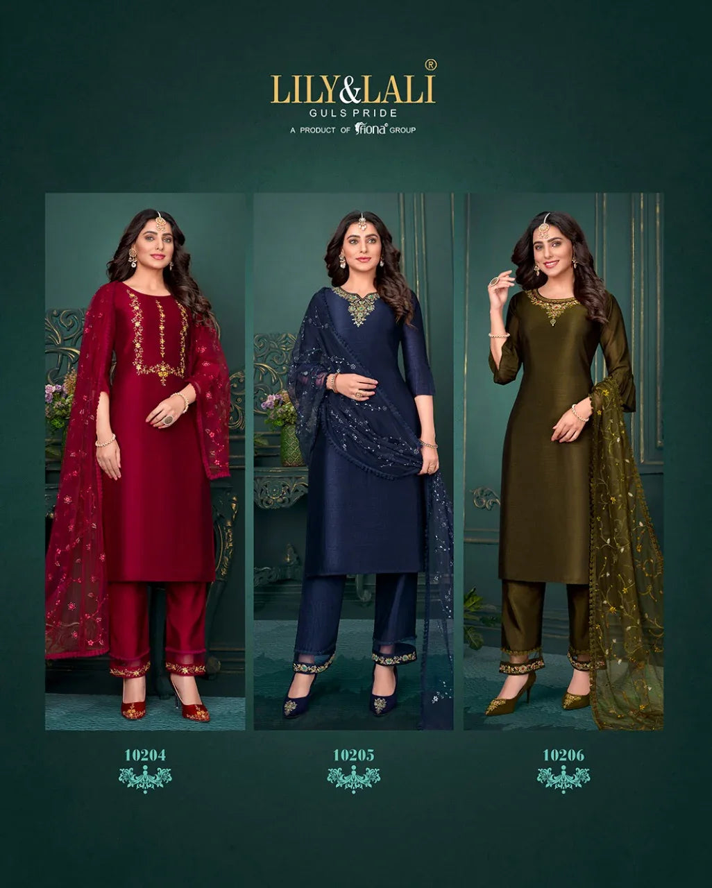 Lily And Lali Maria 9 Heavy Handwork Kurti With Bottom Dupatta Anant Tex Exports Private Limited