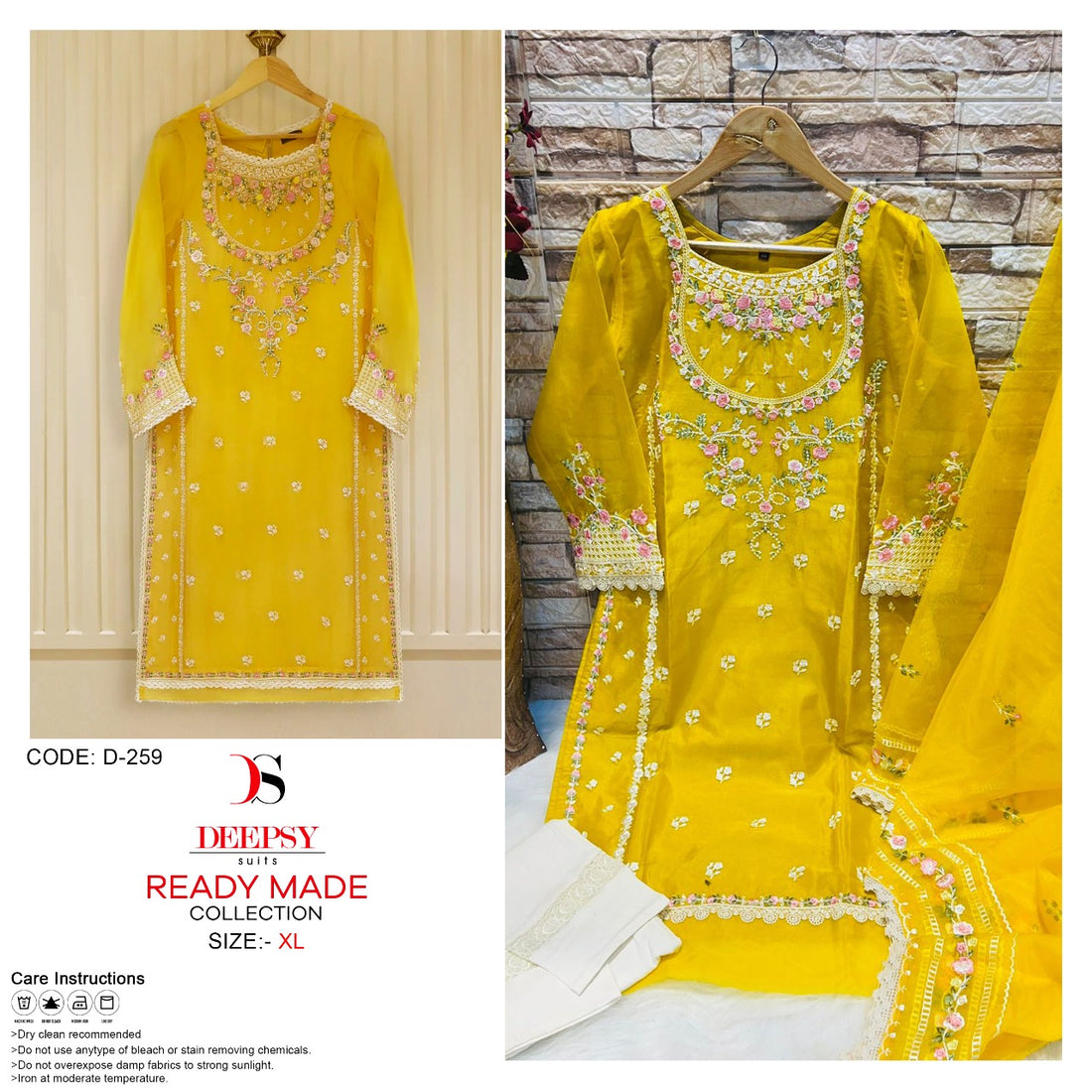Deepsy Dno. D-259 Pure orgnaza with embroidery Suits Anant Tex Exports Private Limited