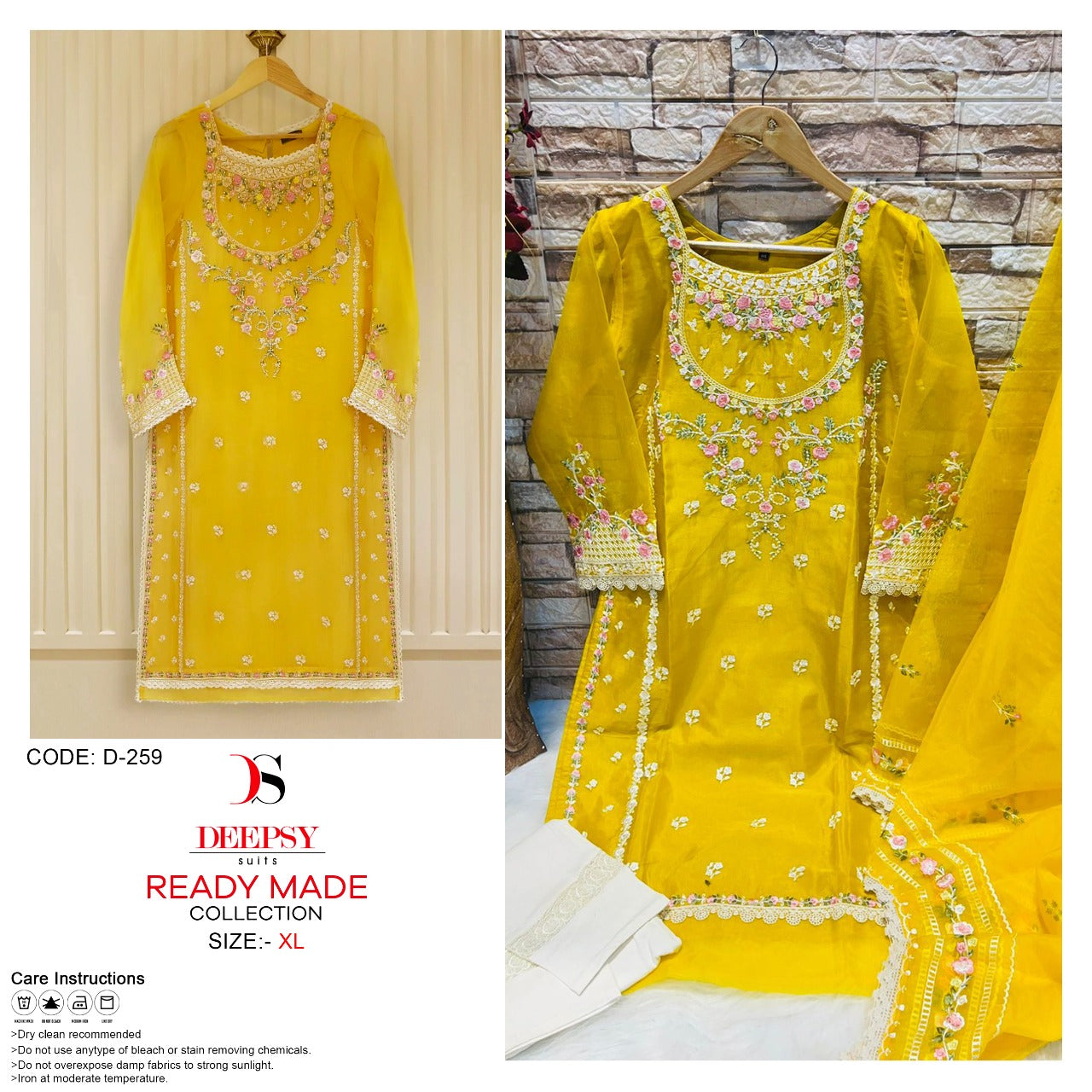 Deepsy Dno. D-259 Pure orgnaza with embroidery Suits Anant Tex Exports Private Limited