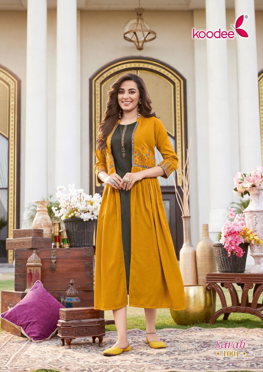 Koodee Sarah Catalog Chinon With Inner Anarkali kurtis Anant Tex Exports Private Limited