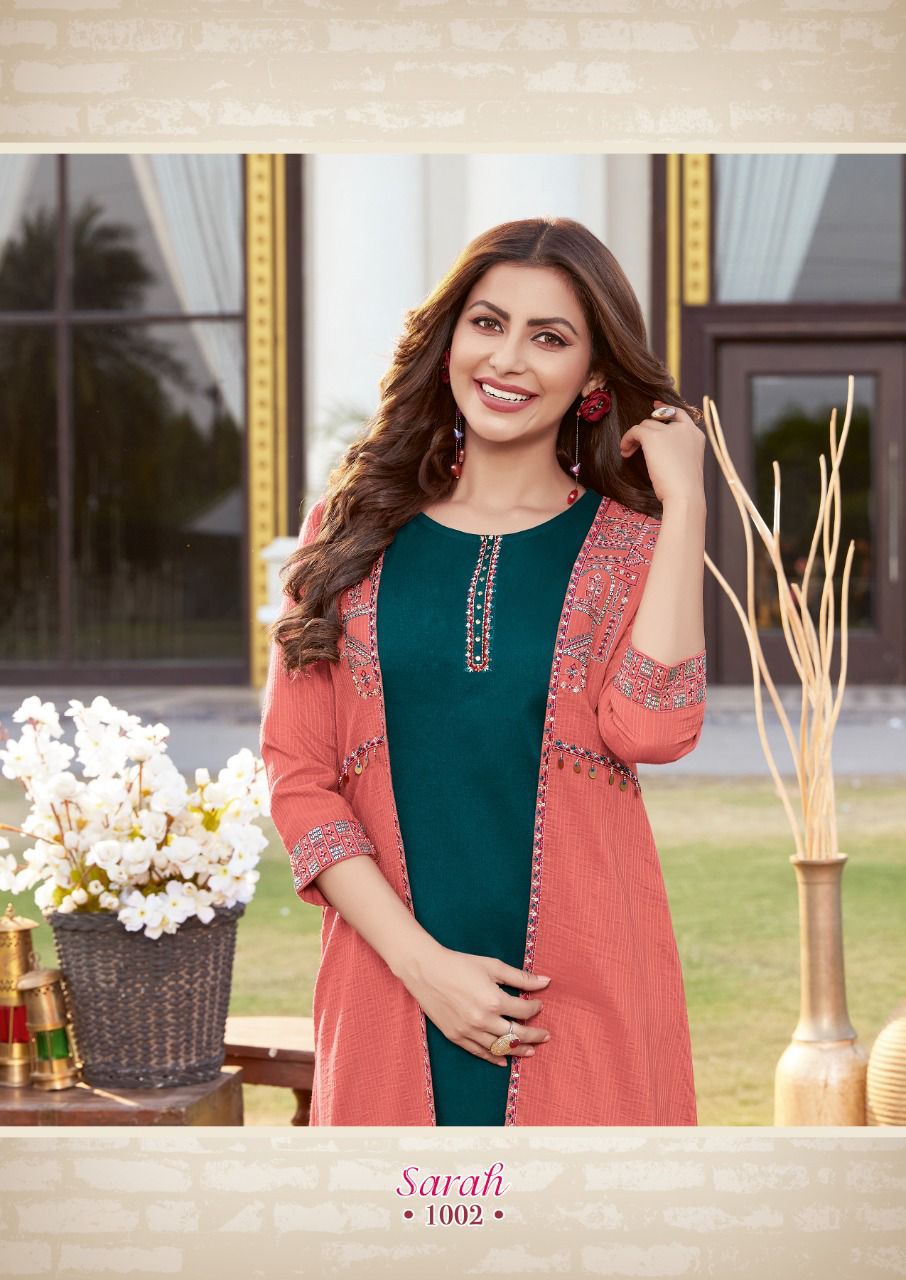 Koodee Sarah Catalog Chinon With Inner Anarkali kurtis Anant Tex Exports Private Limited