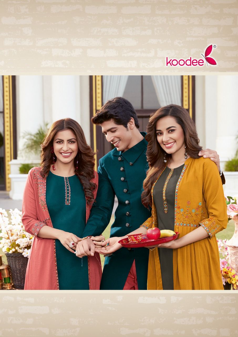 Koodee Sarah Catalog Chinon With Inner Anarkali kurtis Anant Tex Exports Private Limited