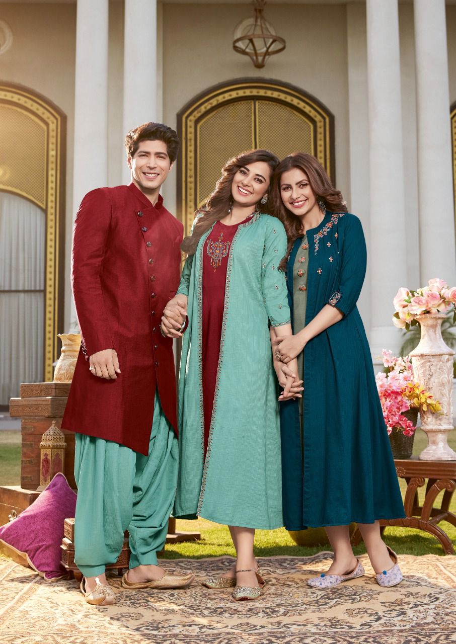 Koodee Sarah Catalog Chinon With Inner Anarkali kurtis Anant Tex Exports Private Limited