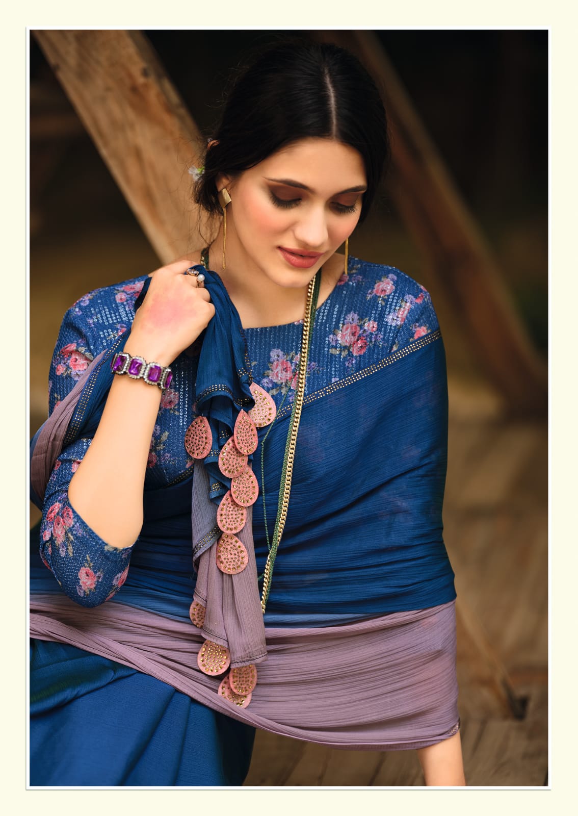 ARUNA 3D VELVET CHIFFON SAREE Anant Tex Exports Private Limited