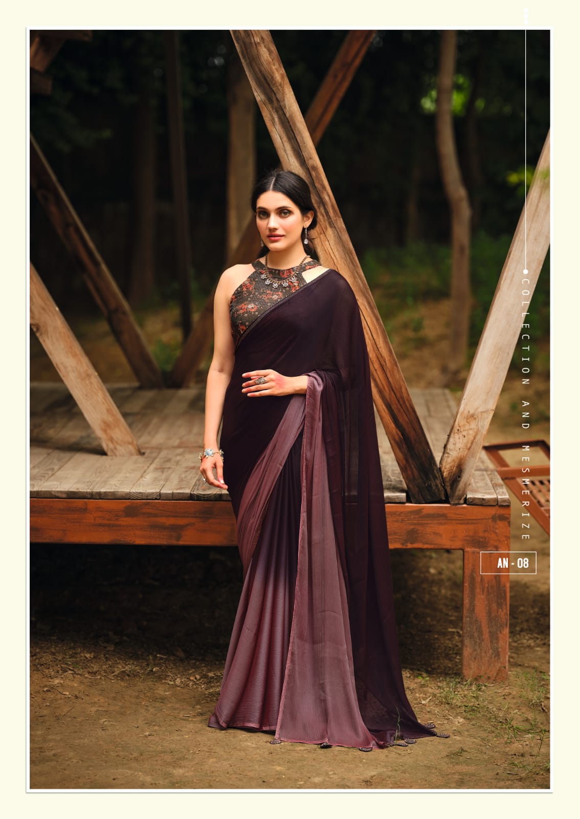 ARUNA 3D VELVET CHIFFON SAREE Anant Tex Exports Private Limited