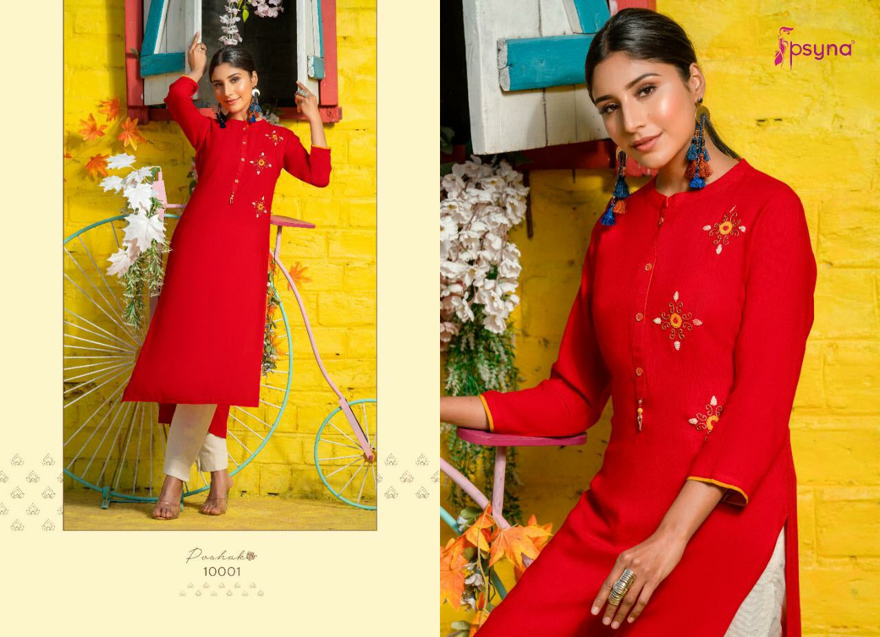 Psyna Poshak 10 Rayon Designer Festive Wear Kurti Anant Tex Exports Private Limited