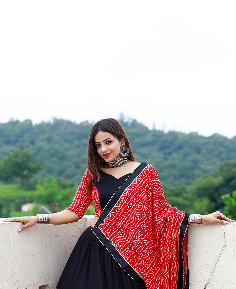 Special Navratri bandhani print Red Lehenga Collection Anant Tex Exports Private Limited