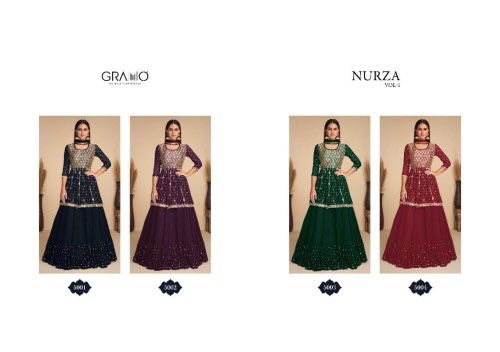 nurza vol 1 by gramo georgette readymade long suits collection Anant Tex Exports Private Limited
