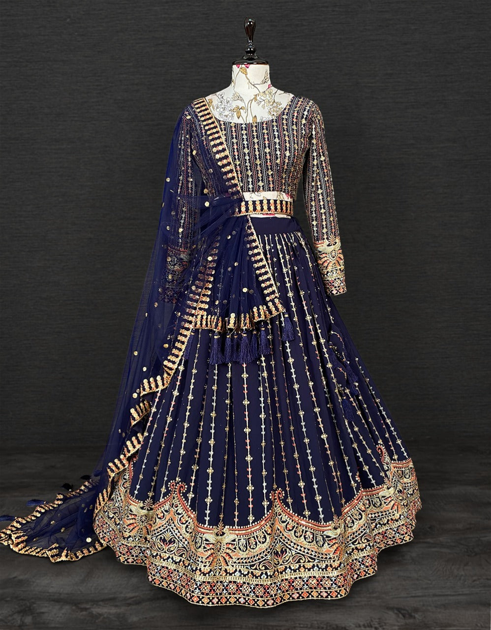 Navy Blue Color Lehenga Anant Tex Exports Private Limited