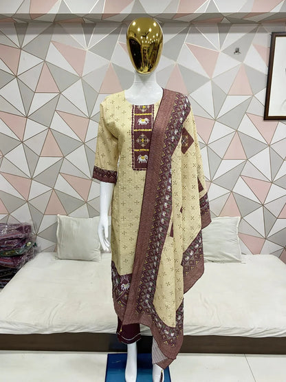 MUSLIN WITH SEQUENCE KURTI AND PANT Anant Tex Exports Private Limited