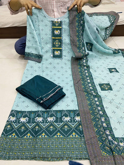 MUSLIN WITH SEQUENCE KURTI AND PANT Anant Tex Exports Private Limited