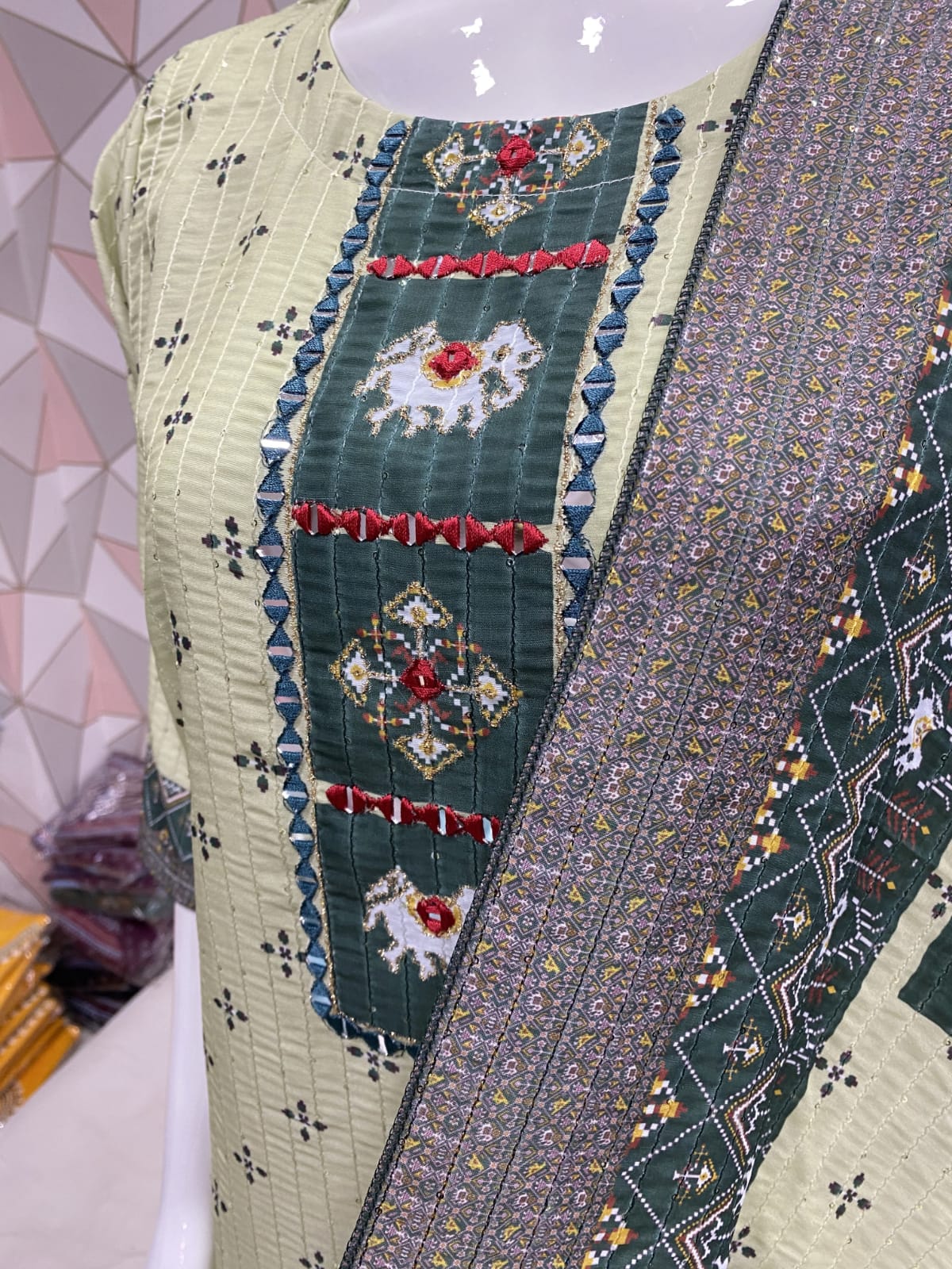 MUSLIN WITH SEQUENCE KURTI AND PANT Anant Tex Exports Private Limited