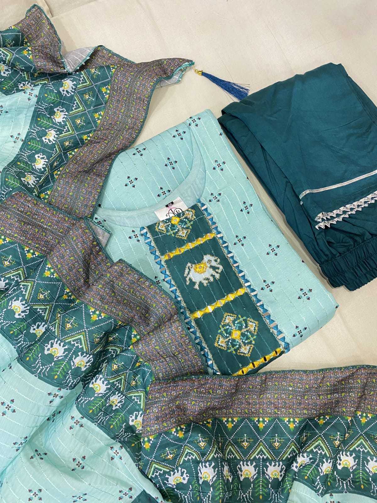 MUSLIN WITH SEQUENCE KURTI AND PANT Anant Tex Exports Private Limited