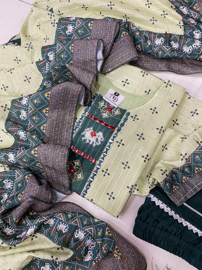 MUSLIN WITH SEQUENCE KURTI AND PANT Anant Tex Exports Private Limited