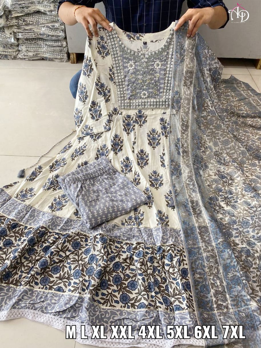 Heavy Rayon Mill Printed Gotta Patti Lace Work Gown Anant Tex Exports Private Limited