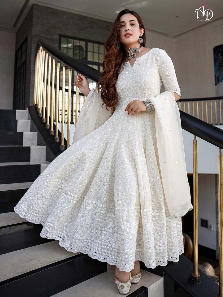 ANARKALI CHIKAN SEQUINS GOWN WITH DUPATTA Anant Tex Exports Private Limited